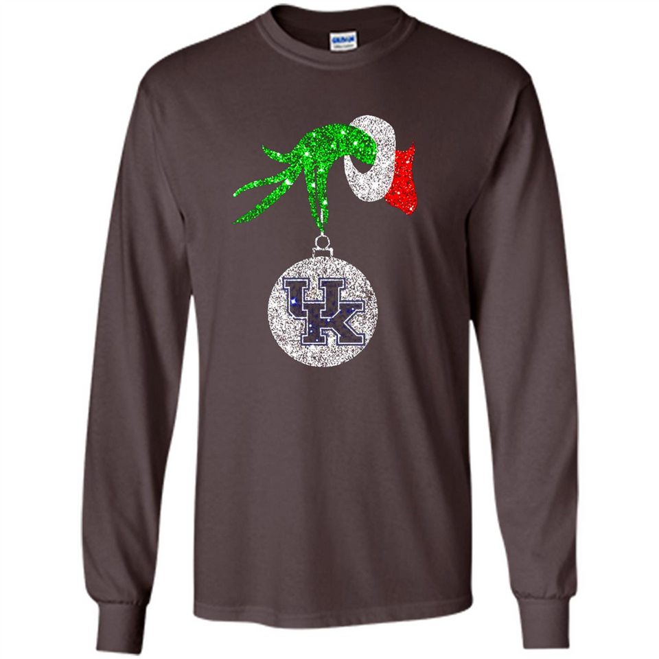 Amazing shirt Kentucky Wildcats Glitter Grinch Monogram Ornament Christmas Gift - Long Sleeve T-Shirt