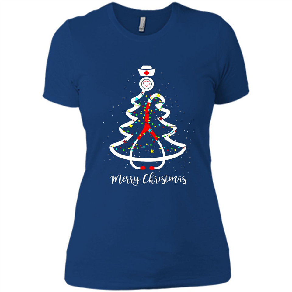 Christmas tree Nurse merry Christmas - Ladies' Boyfriend T-Shirt