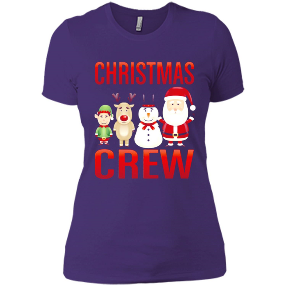 CHRISTMAS CREW Shirt X-mas Santa Snowman Reindeer Elf - Ladies' Boyfriend T-Shirt