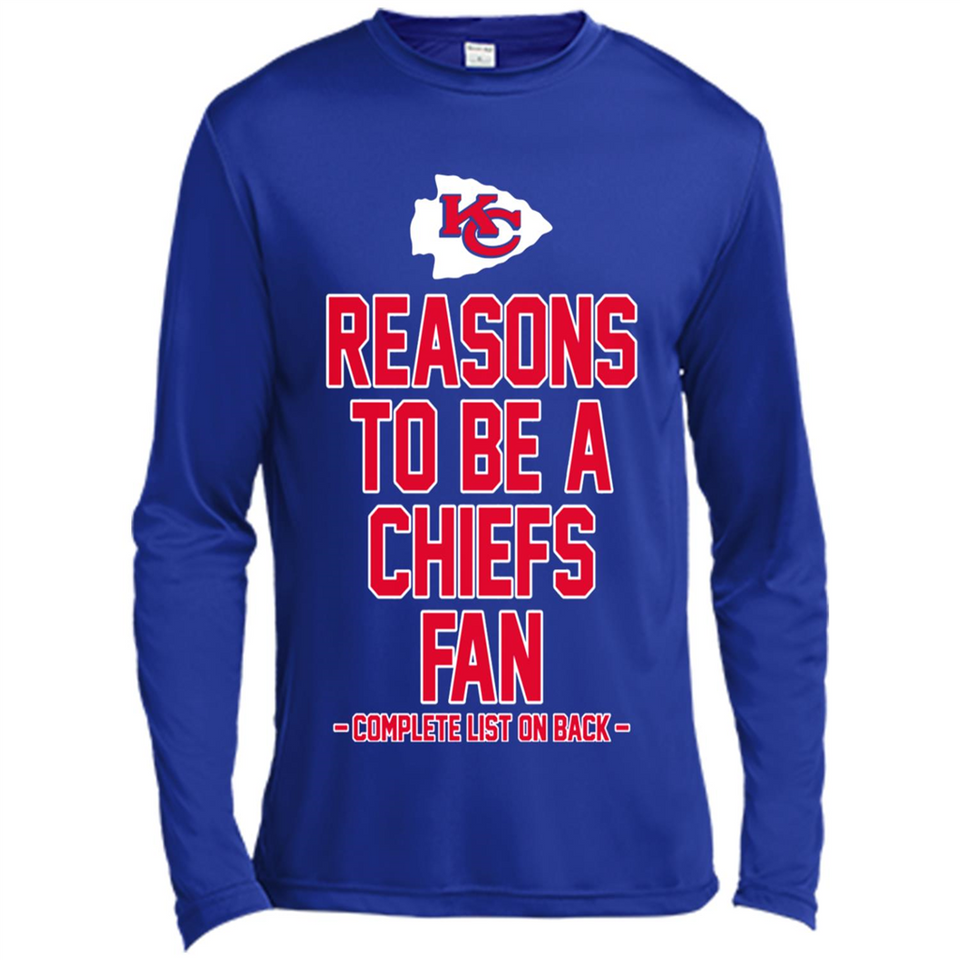 Reasons to be a Kansas City Chiefs Fan Complete List on Back - Canvas Long Sleeve T-Shirt
