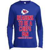 Reasons to be a Kansas City Chiefs Fan Complete List on Back - Canvas Long Sleeve T-Shirt
