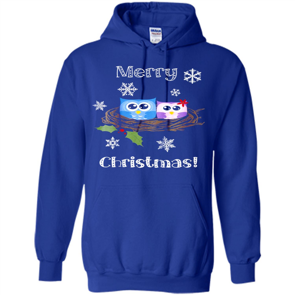Cute Christmas Shirt Merry Christmas Snowflakes Owls Nest
