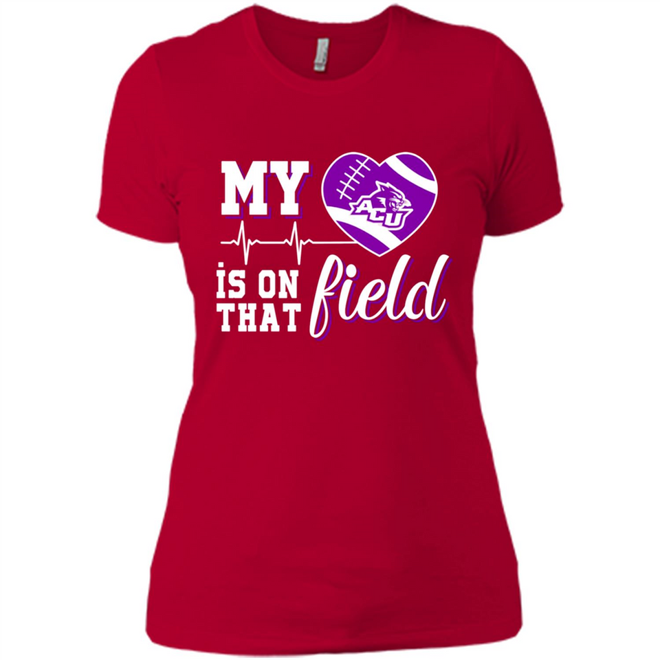 Abilene Christian Wildcats Football My Heart is on that Field - Ladies' Boyfriend T-Shirt