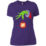 Grinch hand holding Logo HomeDepot Glitter Christmas - Ladies' Boyfriend T-Shirt