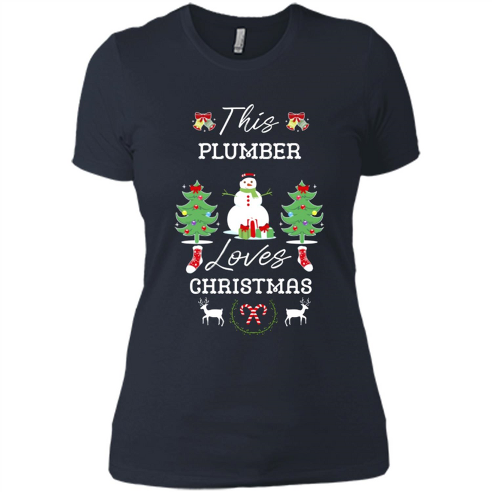 This Plumber Loves Christmas Tree Shirt with Snowman