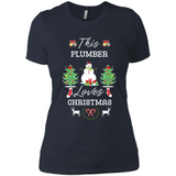 This Plumber Loves Christmas Tree Shirt with Snowman