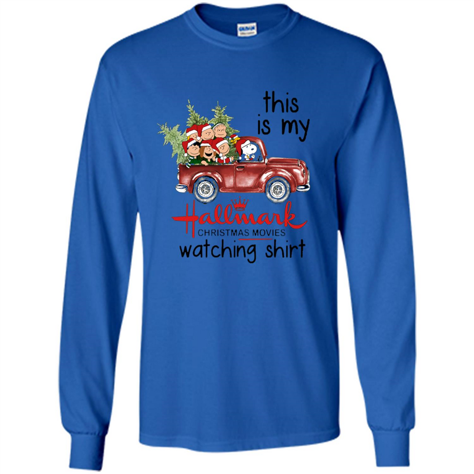 Snoopy This Is My Hallmark Christmas Movies Watching T-Shirt - Long Sleeve T-Shirt
