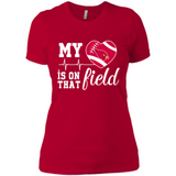 Arizona Cardinals Football My Heart is on that Field - Ladies' Boyfriend T-Shirt