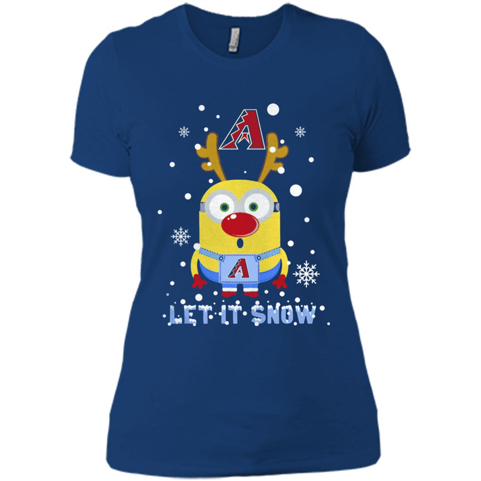 Minion Arizona Diamondbacks Ugly Christmas Sweater Let it Snow - Ladies' Boyfriend T-Shirt