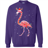Christmas Lights Flamingo Wearing Santa Hat Funny Xmas - Sweatshirt