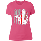 Paradise California Firefighter Thin Red Line Funds Youth T-Shirt PINGPONG - Ladies' Boyfriend T-Shirt