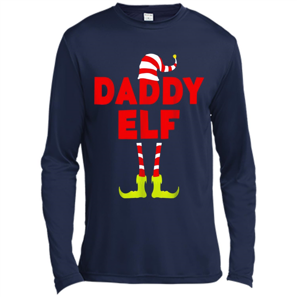 Mens Daddy Elf T-Shirt Funny Matching Christmas Costume - Canvas Long Sleeve T-Shirt