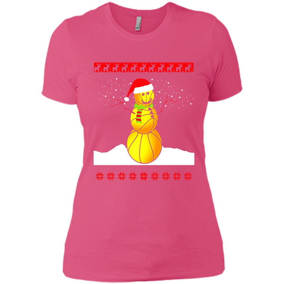 Basketball Santa Funny Christmas - Ladies' Boyfriend T-Shirt