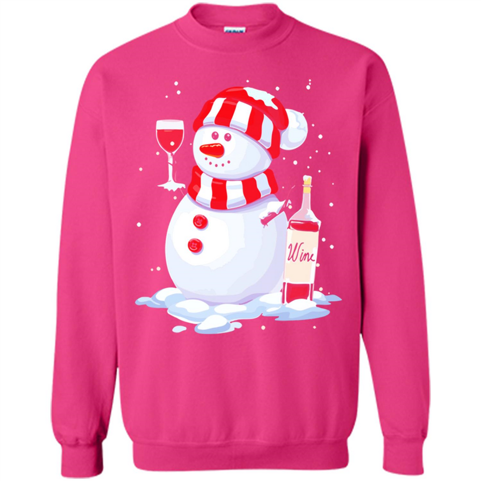 Cute Snowman drink Red Wine Christmas - Sweatshirt