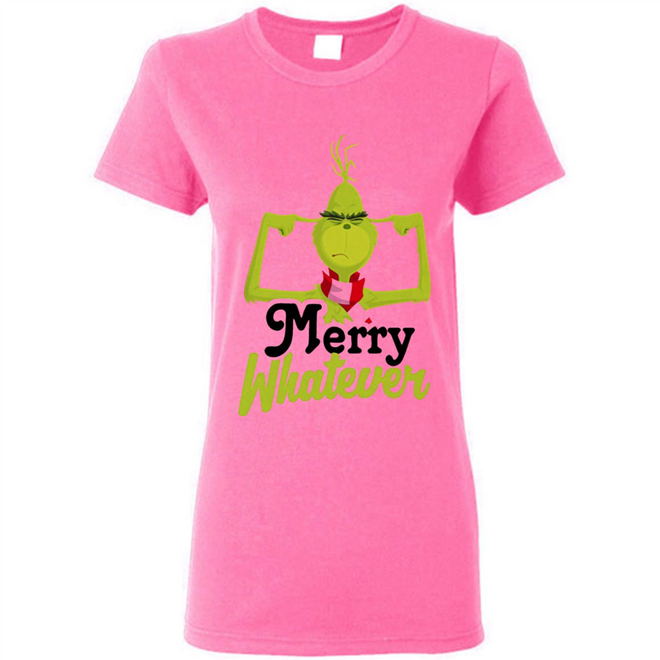 Grinch Merry Whatever Funny Christmas Sporty - Ladies Short-Sleeve