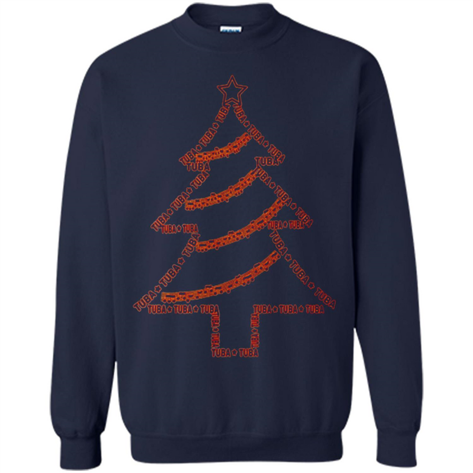 Tuba Text Christmas Tree Musical Instrument Holiday Shirt