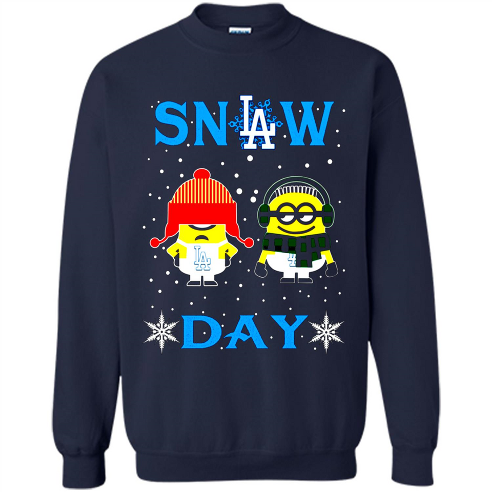 Snow Day Shirt For Los Angeles Dodgers Vs Minion Fans pingpong