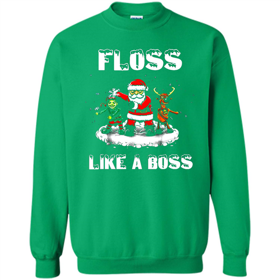 Floss Like A Boss Santa Flossing Dance Funny - Sweatshirt