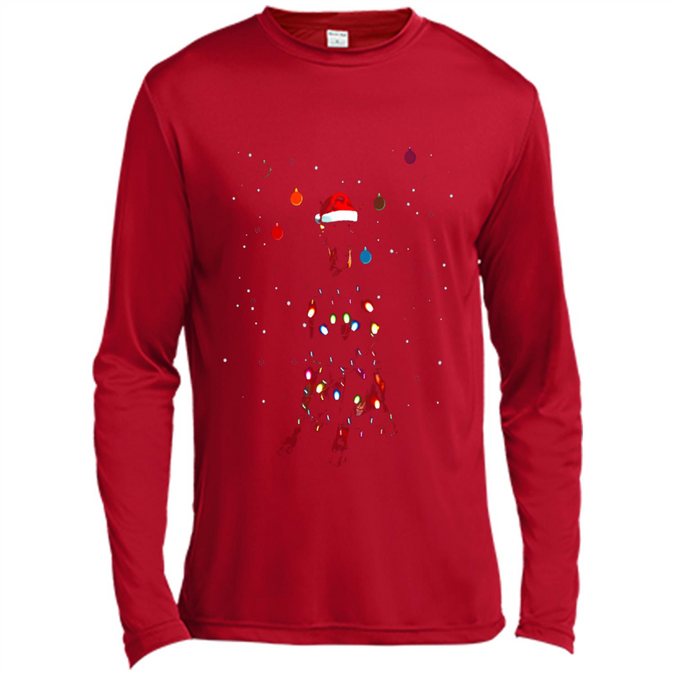 Doberman Santa Lights Christmas Dog Xmas Sweatshirt - Canvas Long Sleeve T-Shirt