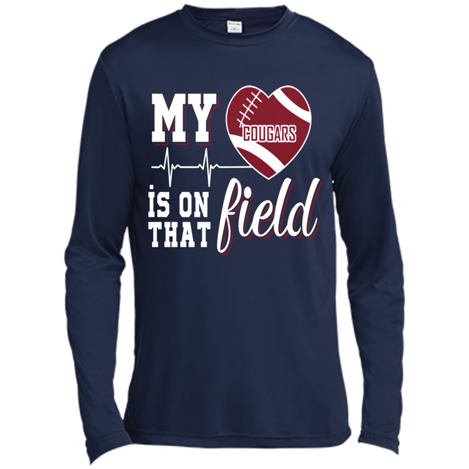 Washington State Cougars Football My Heart is on that Field - Canvas Long Sleeve T-Shirt