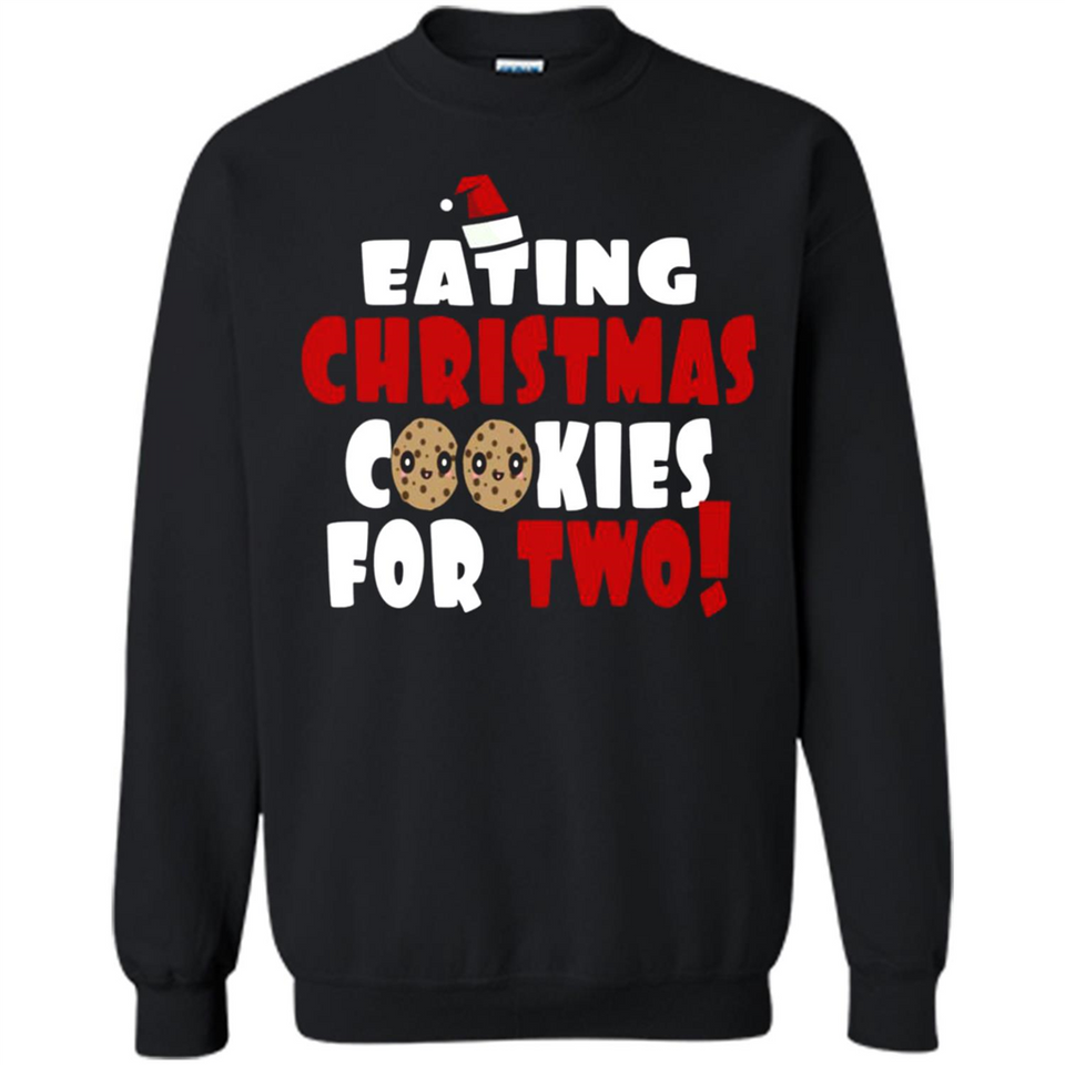 Womens Funny Eating Christmas Cookies For Two Pregnancy - Sweatshirt