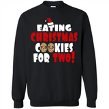 Womens Funny Eating Christmas Cookies For Two Pregnancy - Sweatshirt