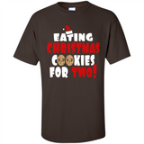 Womens Funny Eating Christmas Cookies For Two Pregnancy - Shirt