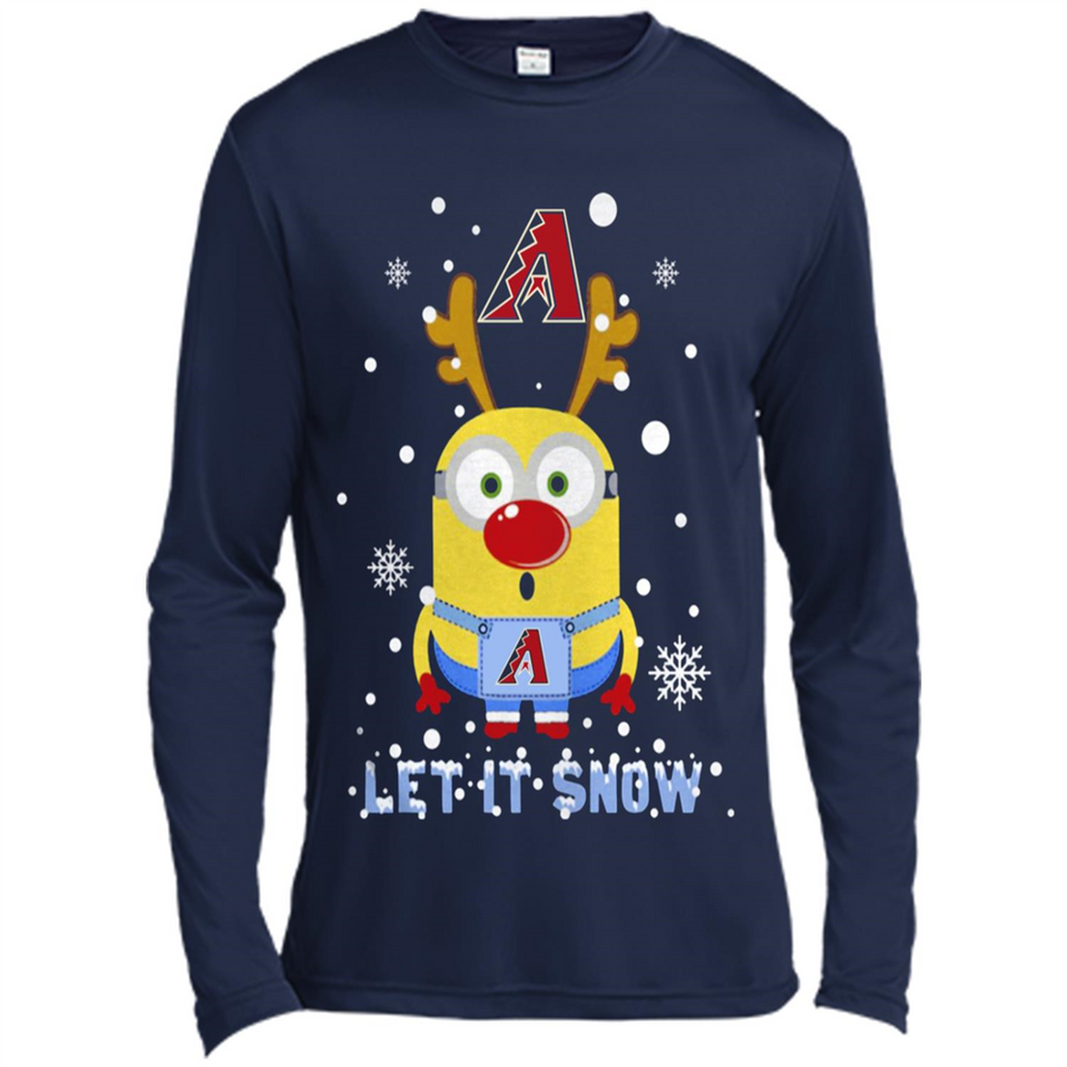 Minion Arizona Diamondbacks Ugly Christmas Sweater Let it Snow - Canvas Long Sleeve T-Shirt