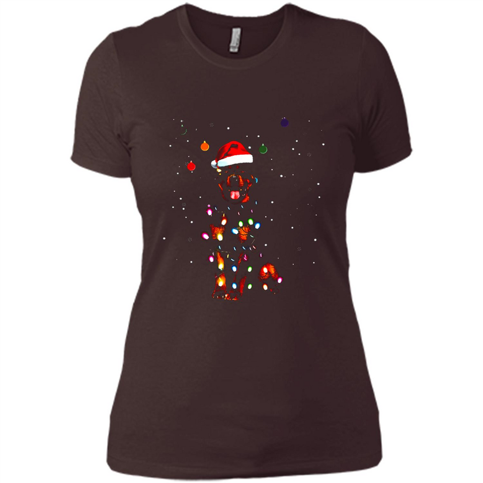 Rottweiler Santa Lights Christmas Dog Xmas Sweatshirt - Ladies' Boyfriend T-Shirt