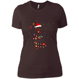 Rottweiler Santa Lights Christmas Dog Xmas Sweatshirt - Ladies' Boyfriend T-Shirt