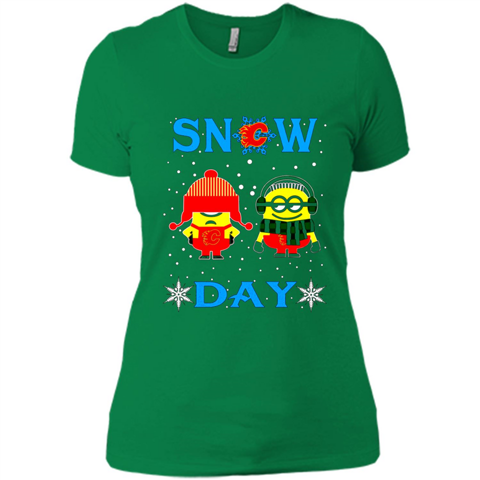 Snow Day Shirt For Calgary Flames Vs Minion Fans pingpong