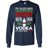 Christmas Gift Shirt Christmas Spirit Vodka Santa - Long Sleeve T-Shirt