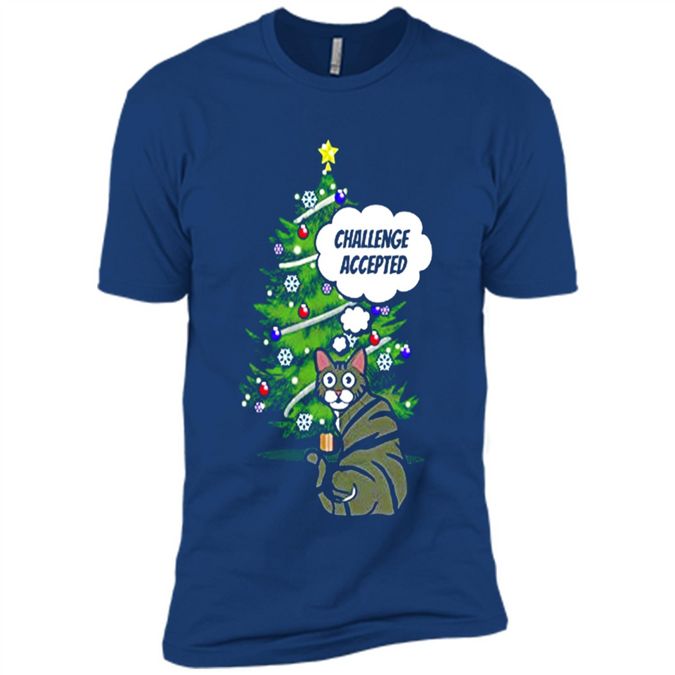 Christmas Tree Cat Long Sleeve Christmas Shirt for Cat Lover - Premium Short Sleeve T-Shirt