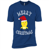 Bird Santa Merry Christmas T-Shirt - Birds Watchers Xmas - Premium Short Sleeve T-Shirt