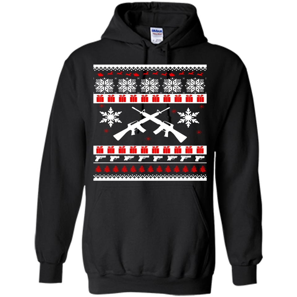 Rifle I Want Rifle Guns For Christmas ugly - Hoodie