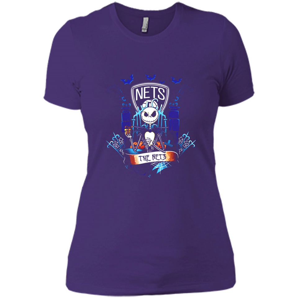 Brooklyn Nets Halloween The Nightmare Before Christmas - Ladies' Boyfriend T-Shirt