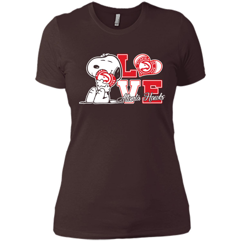 Snoopy loves NBA Atlanta Hawks - Ladies' Boyfriend T-Shirt