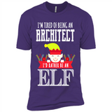 Tired Architect I'd Rather Be An Elf Christmas - Premium Short Sleeve T-Shirt