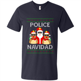 FUNNY POLICE NAVIDAD T-SHIRT Santa Christmas Party - Men's V-Neck