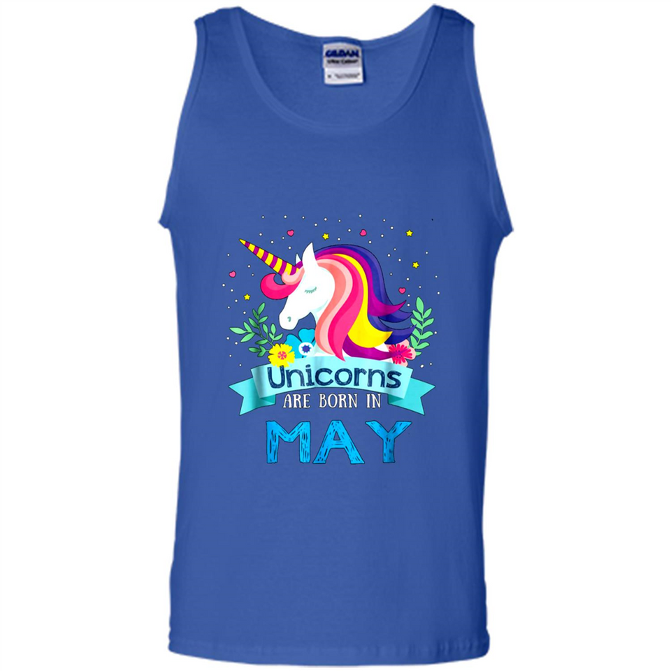 Unicorns are born in May Birthday Rainbow Gift Ladies Custom