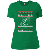 Christmas Ugly Sweater Fishing Ugly Christmas Sweater - Ladies' Boyfriend T-Shirt