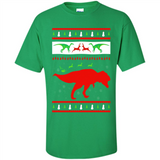 Dinosaur and Santa Clause Ugly Christmas Sweater - Shirt