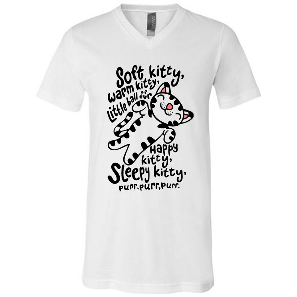 Soft kitty warm kitty little ball of fur - Canvas Unisex V-Neck