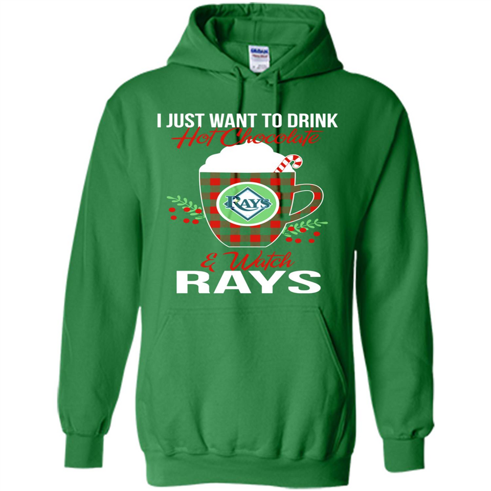 I Just Want To Drink Hot Chocolate & Watch Tampa Bay Rays Ugly Christmas Sweater PINGPONG