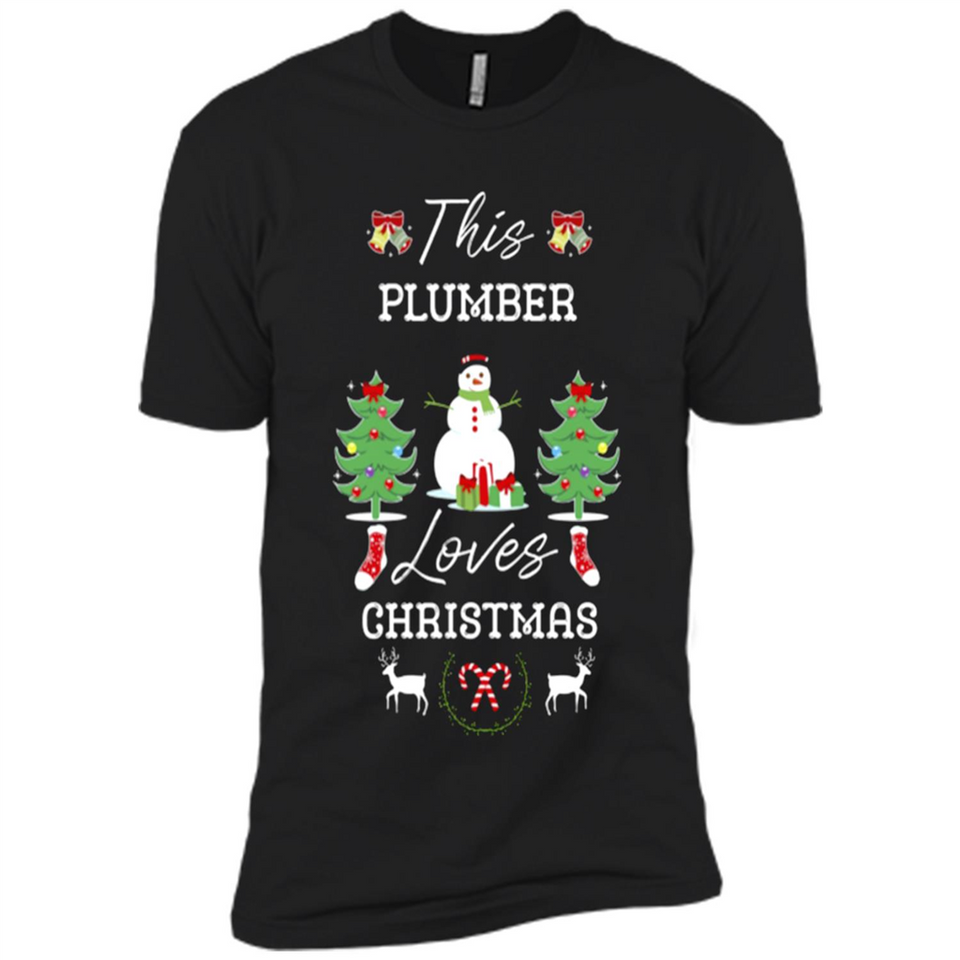 This Plumber Loves Christmas Tree Shirt with Snowman