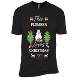 This Plumber Loves Christmas Tree Shirt with Snowman