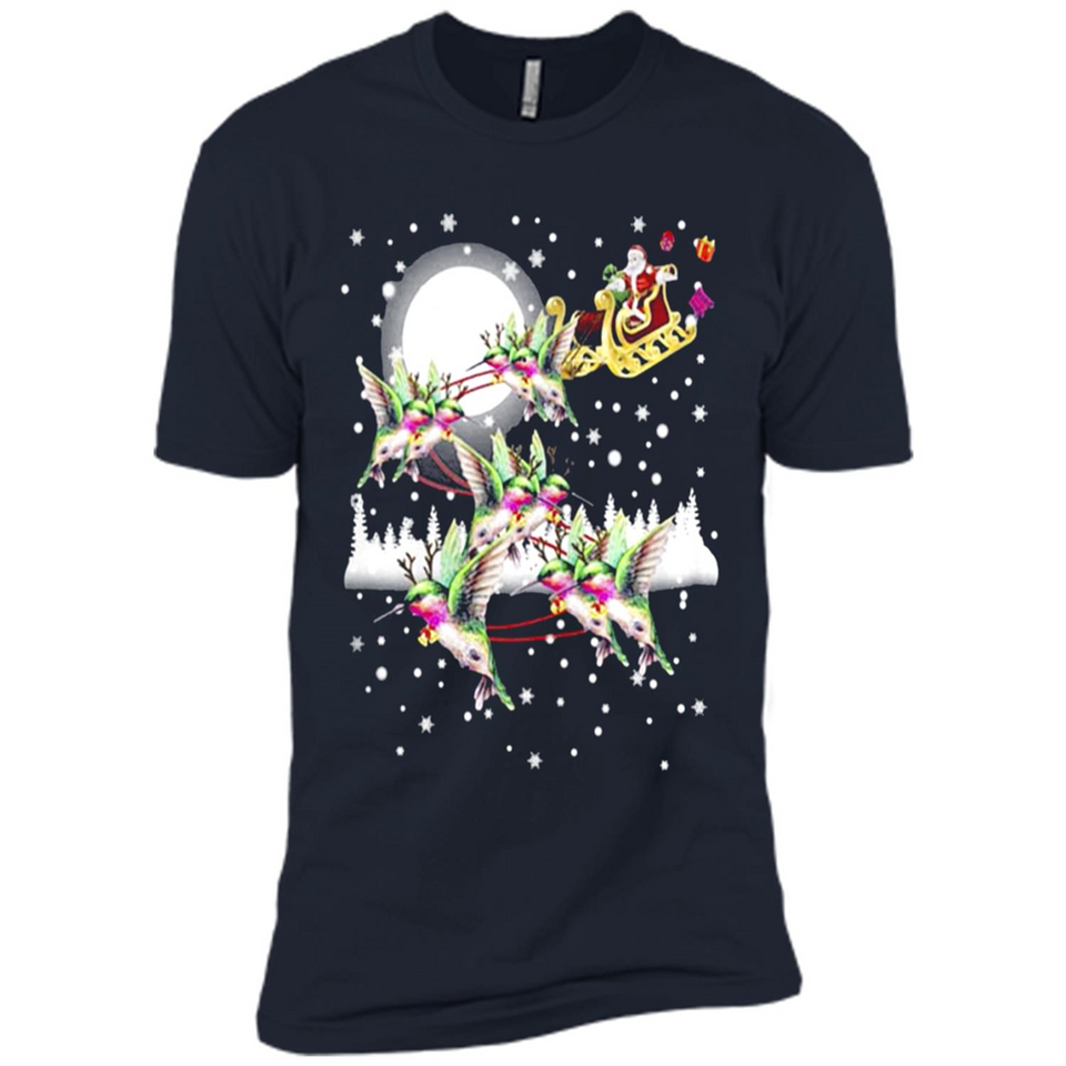 Hummingbird Santa Sleigh - Premium Short Sleeve T-Shirt
