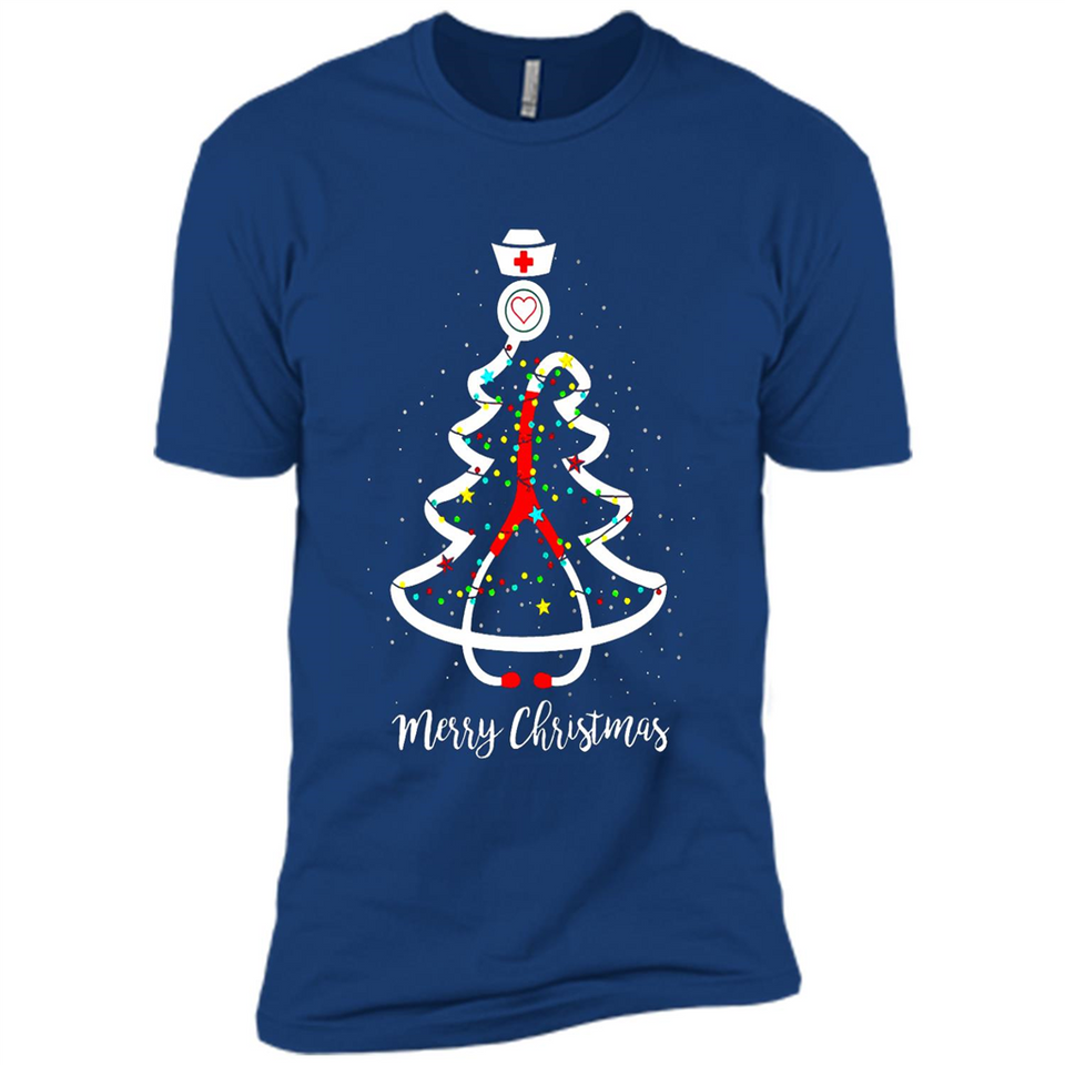 Christmas tree Nurse merry Christmas - Premium Short Sleeve T-Shirt