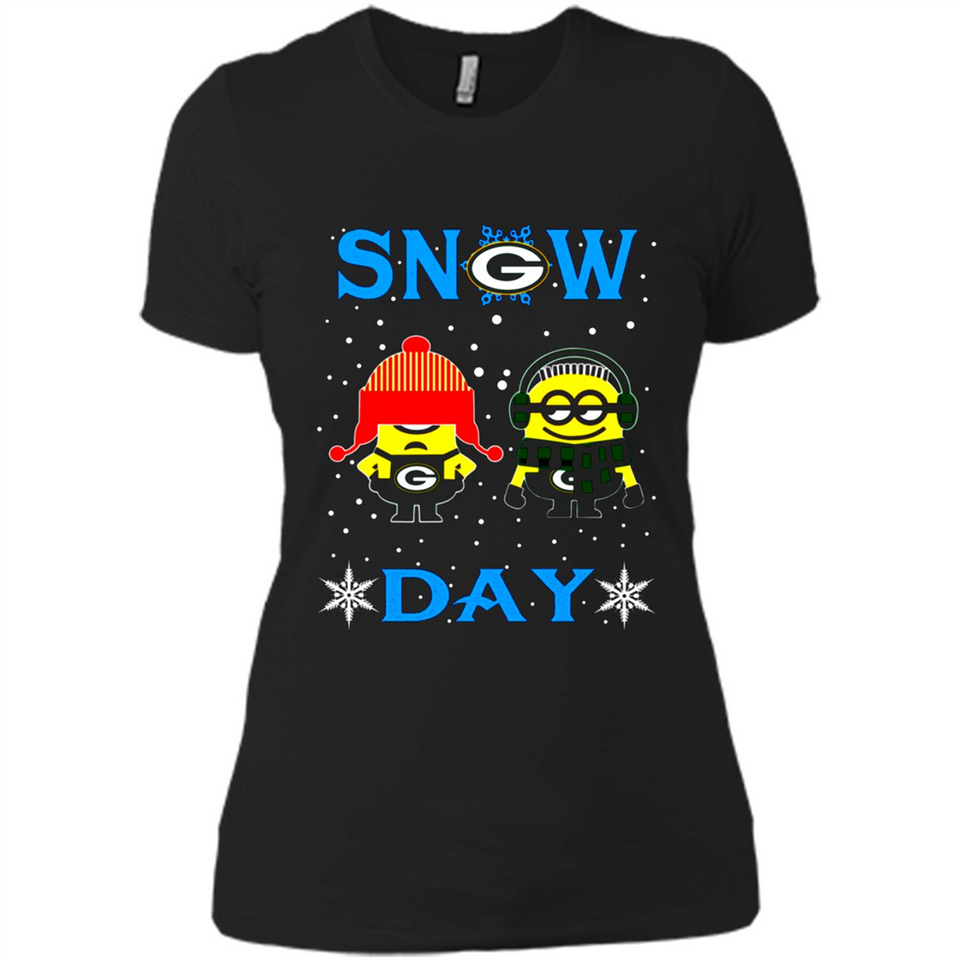 Snow Day Shirt For Green Bay Packers Vs Minion Fans pingpong