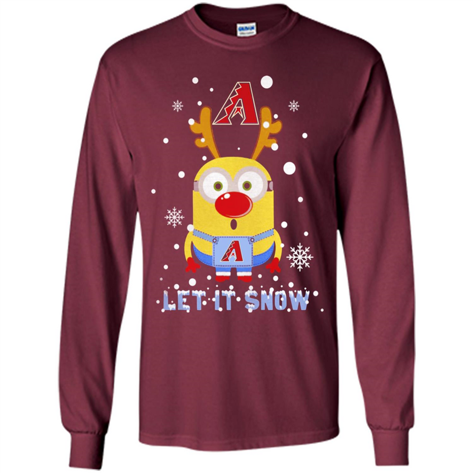 Minion Arizona Diamondbacks Ugly Christmas Sweater Let it Snow - Long Sleeve T-Shirt